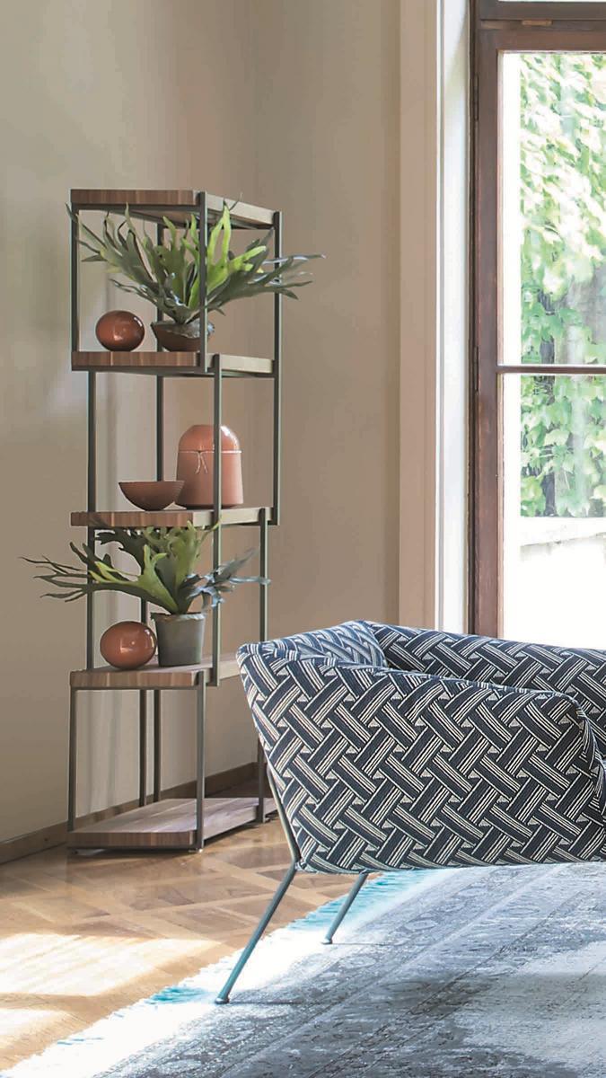 Open double-sided wooden bookcase | Rain by Bonaldo