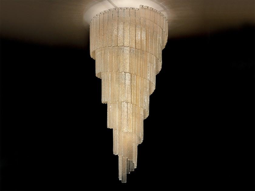 Incandescent marble grit ceiling lamp | Glass Ve 1146 Pl14 by Masiero