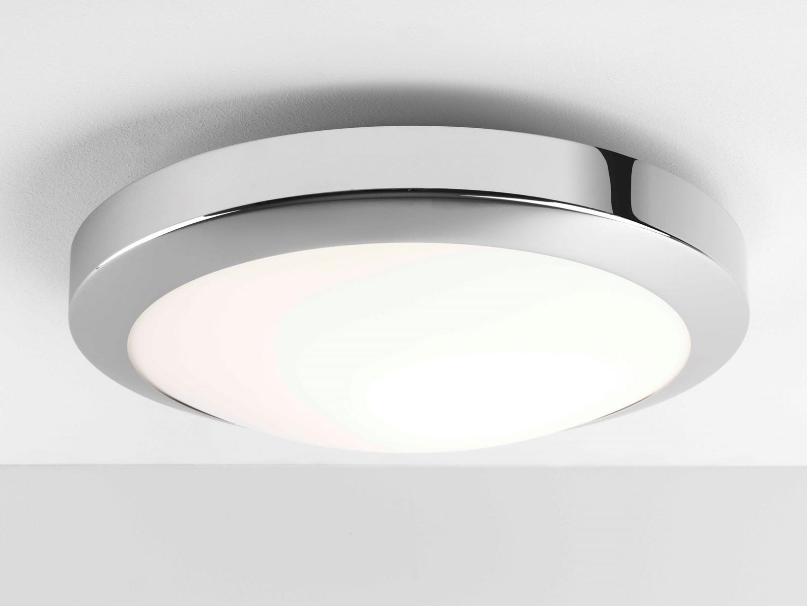 Glass and steel ceiling light for bathroom | Dakota by Astro lighting