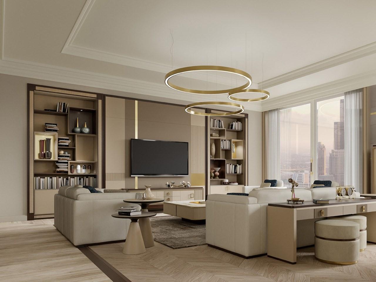 Custom wooden TV wall system | Pr.854.1 by Stella del Mobile