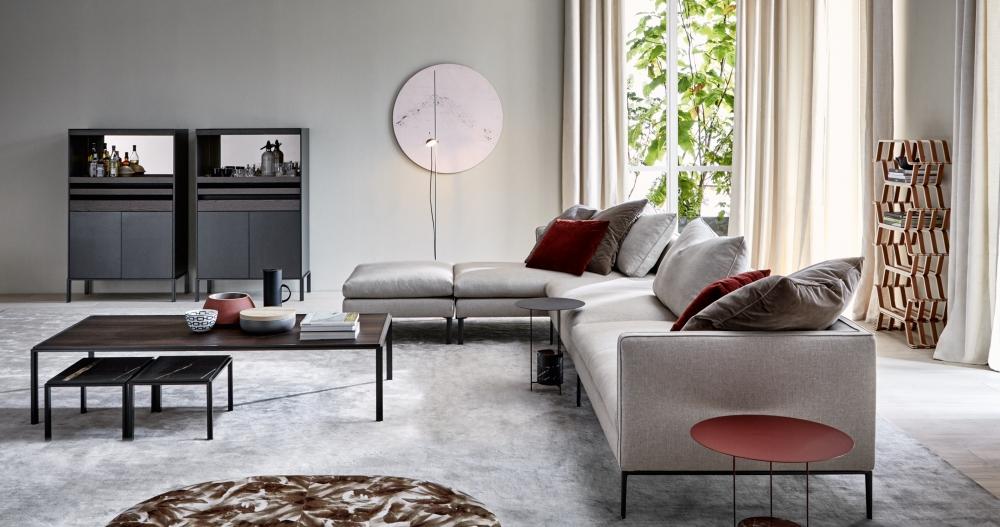 Sectional fabric sofa | Paul by Molteni