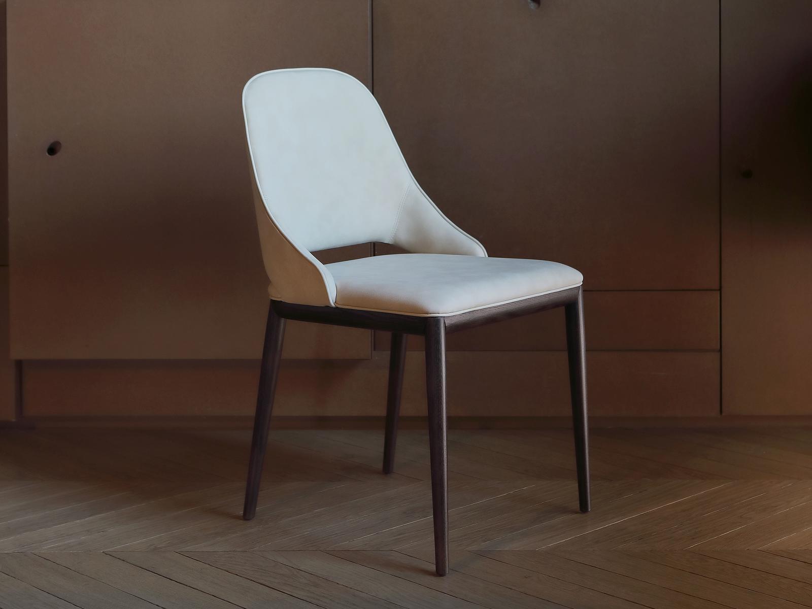 Upholstered leather chair | Malva by Tonin Casa