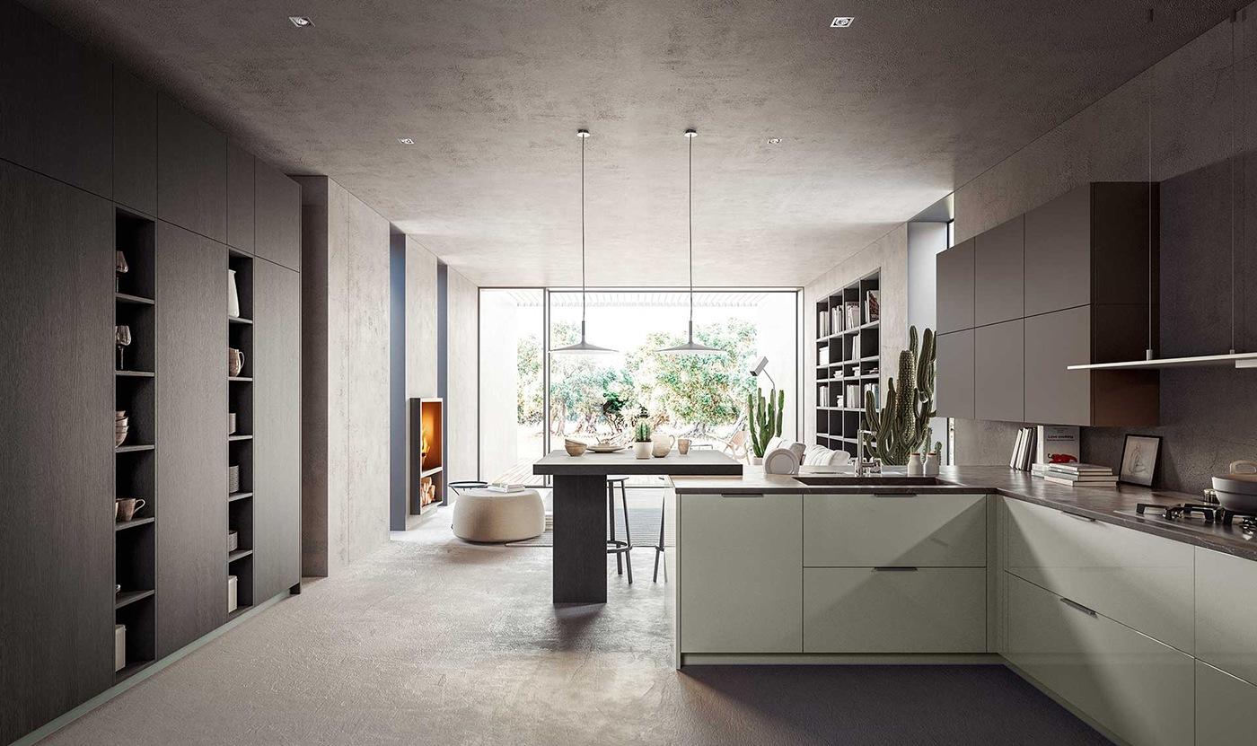 Fenix kitchen without handles ALF Valdesign Logica L0