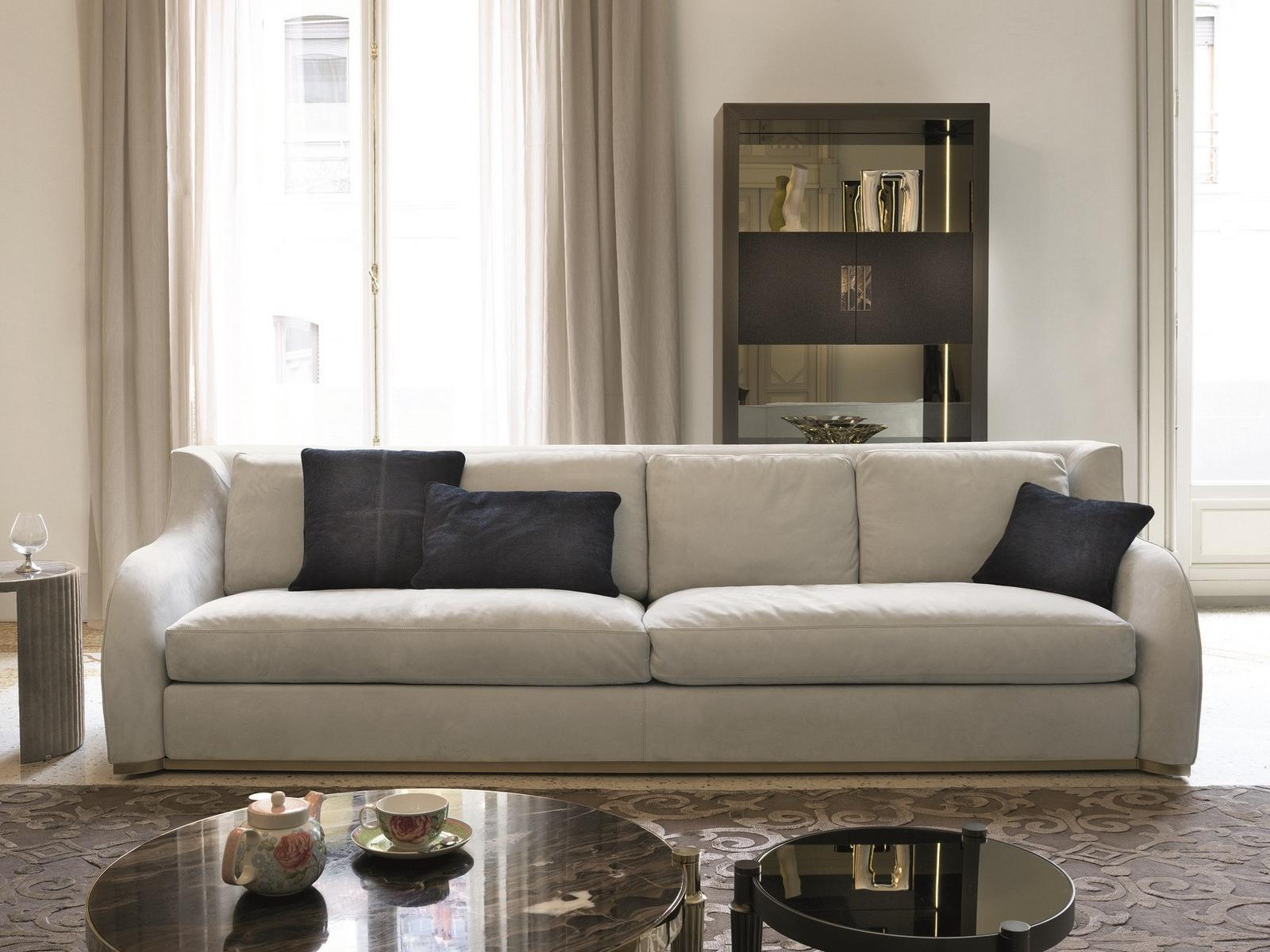 Sectional leather sofa | Rey by Longhi