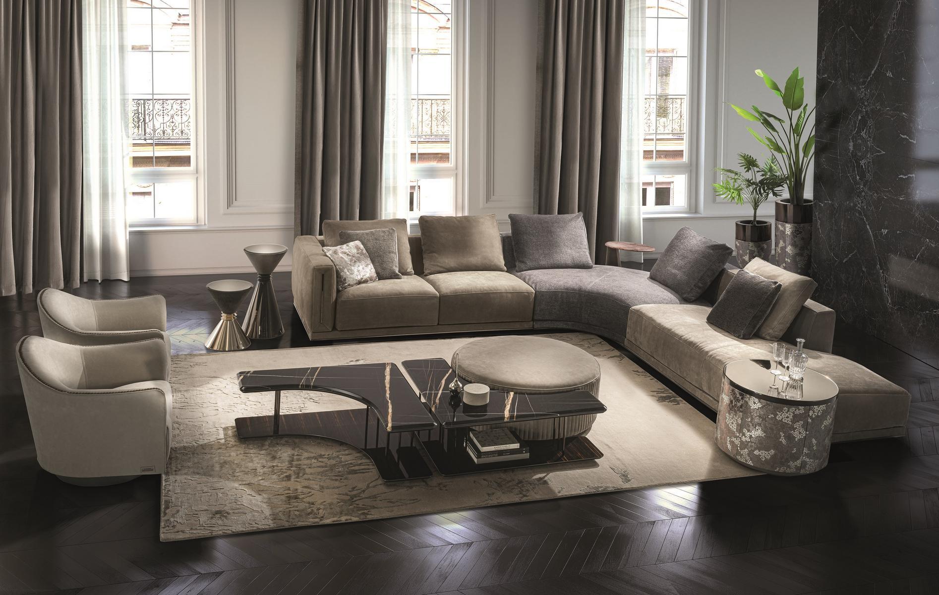 Corner velvet sofa | Atar by Longhi