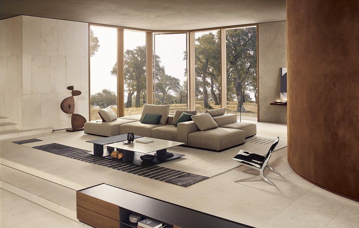 Sectional fabric sofa | Westside by Poliform