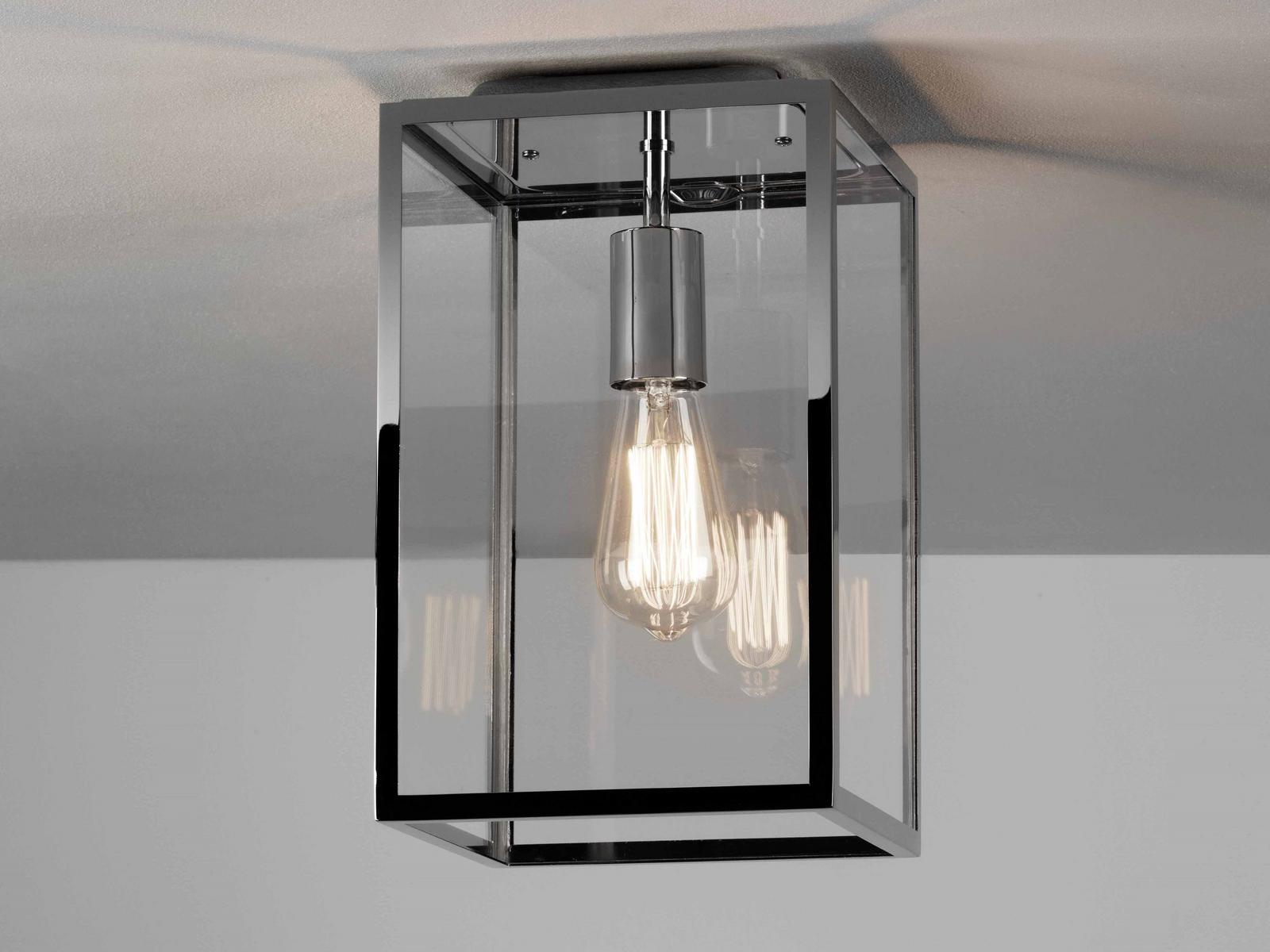 Glass and Stainless Steel outdoor ceiling lamp with dimmer | Homefield by Astro lighting