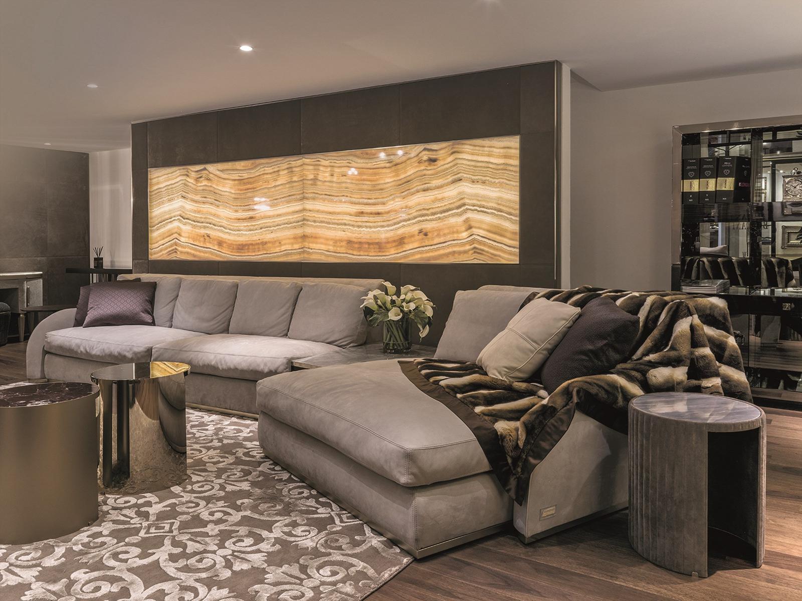 Corner leather sofa | Rey by Longhi