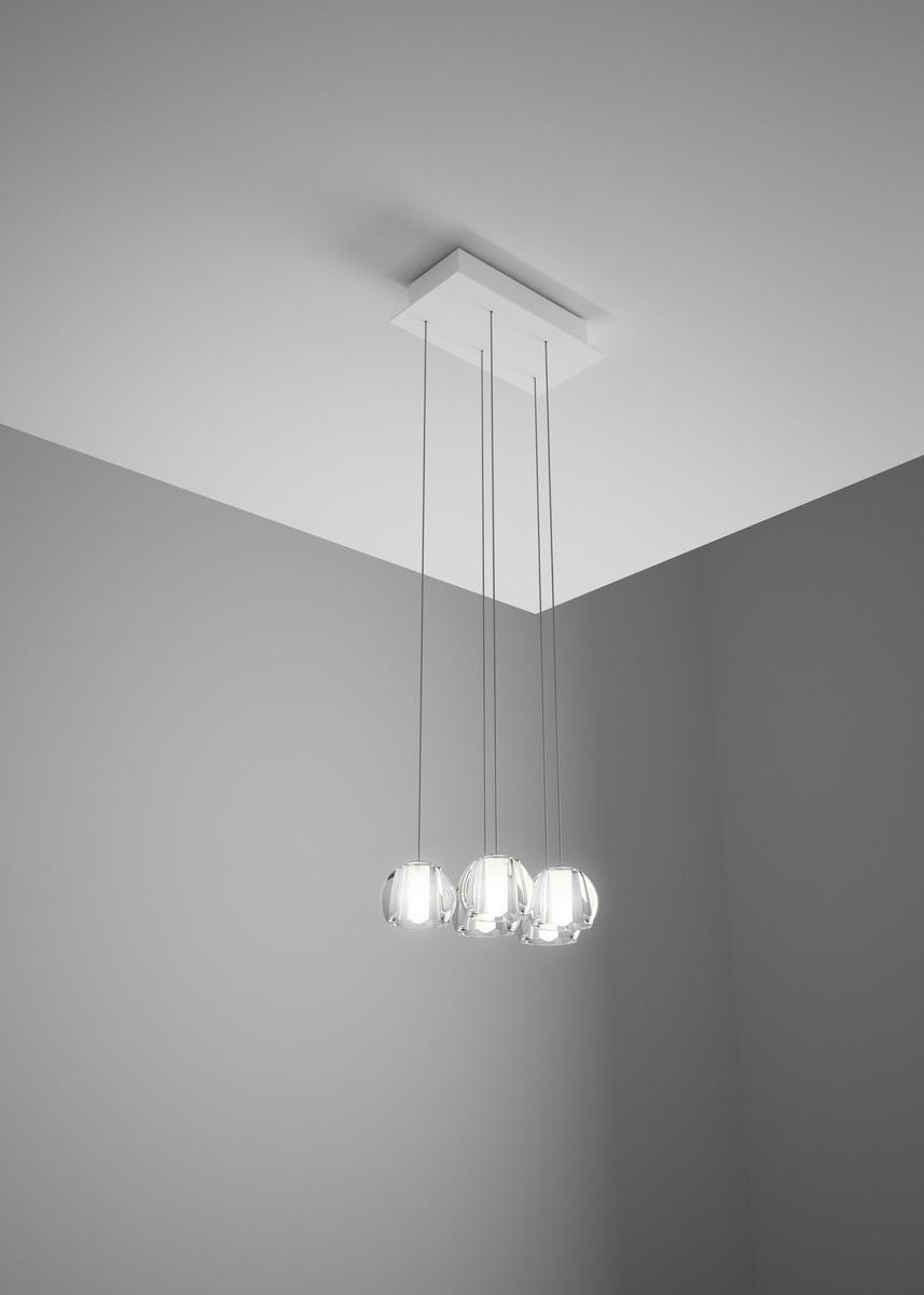 Direct light crystal pendant lamp | Multispot Beluga by Fabbian