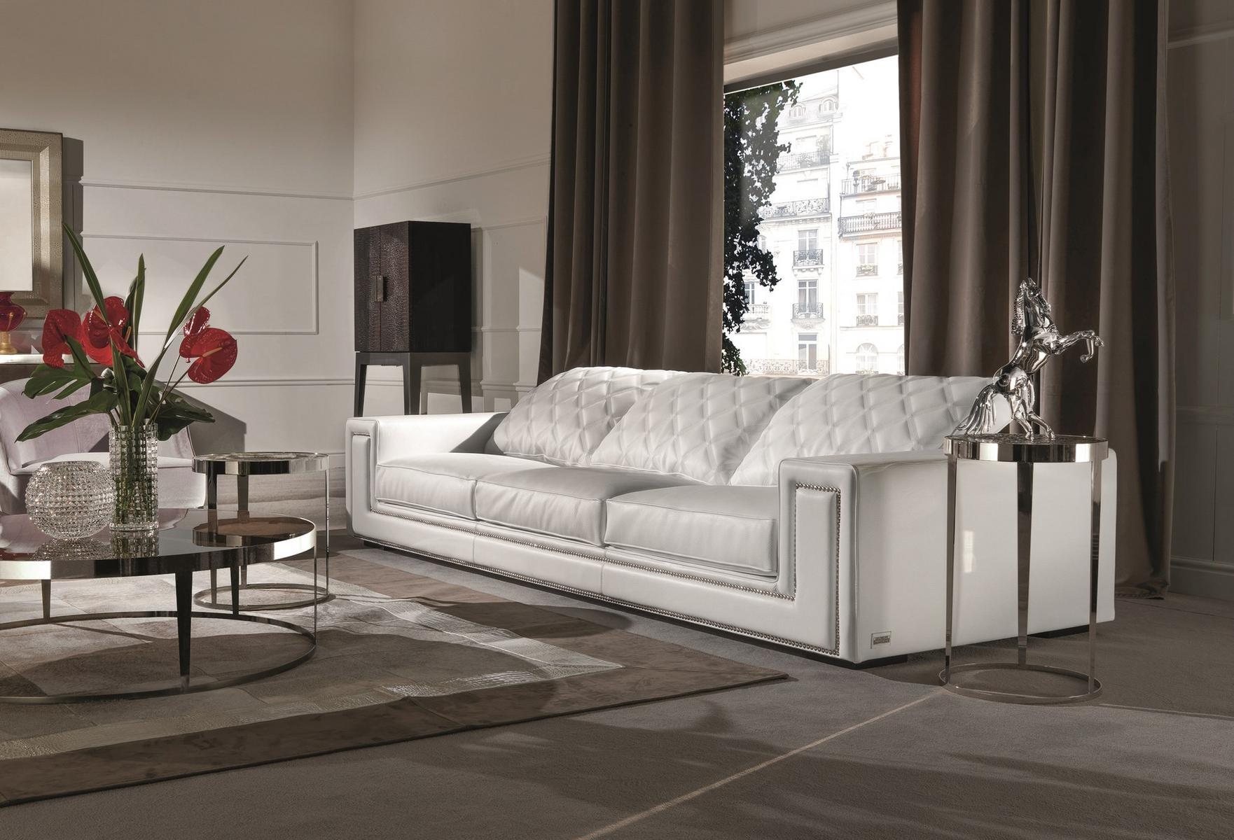 Modular leather sofa | Helmut by Longhi