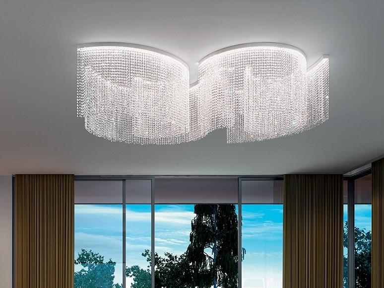 LED crystal ceiling lamp with dimmer | Galassia T2 Sng by Masiero
