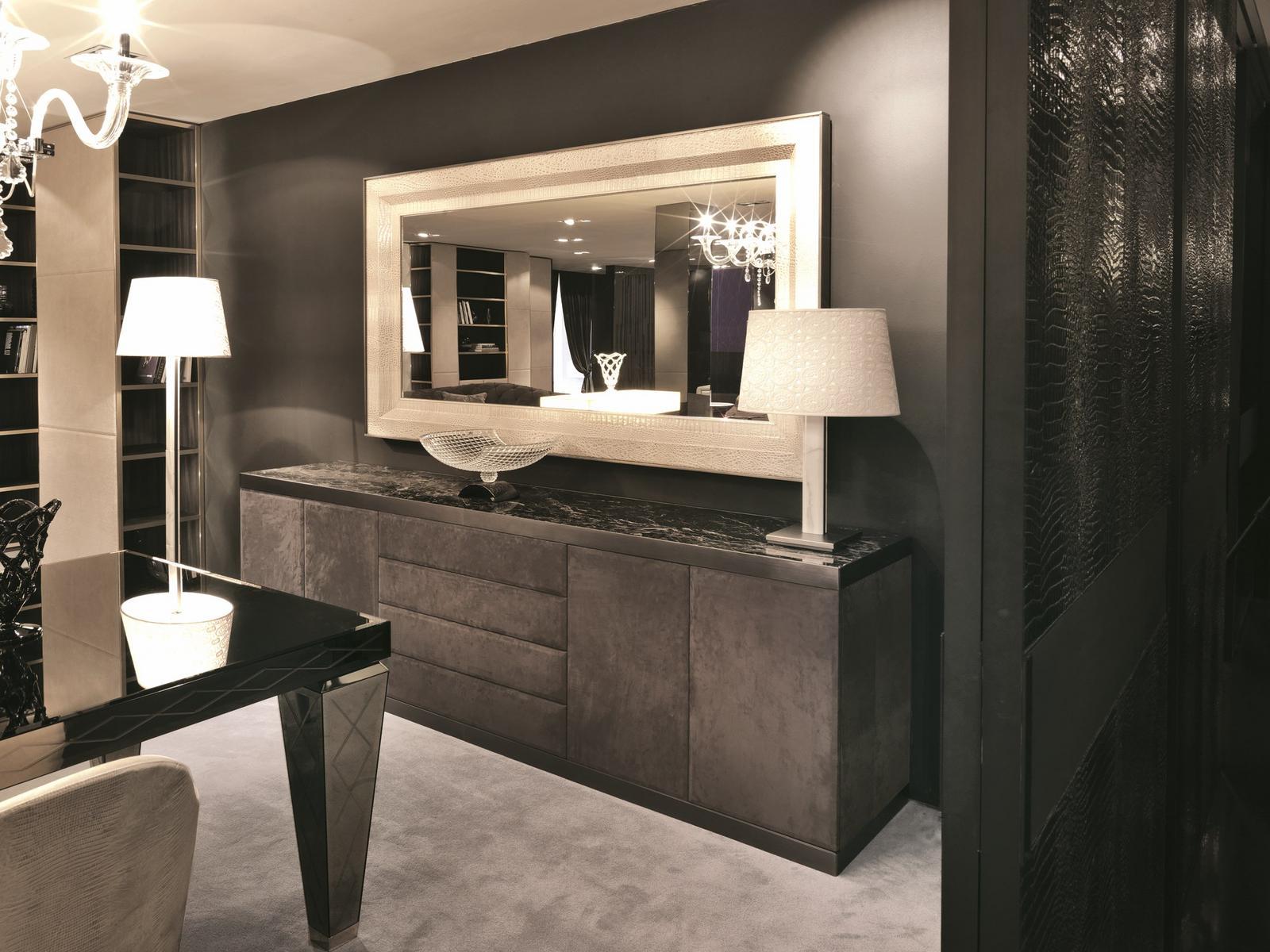 Veneer sideboard with doors | Baku by Longhi