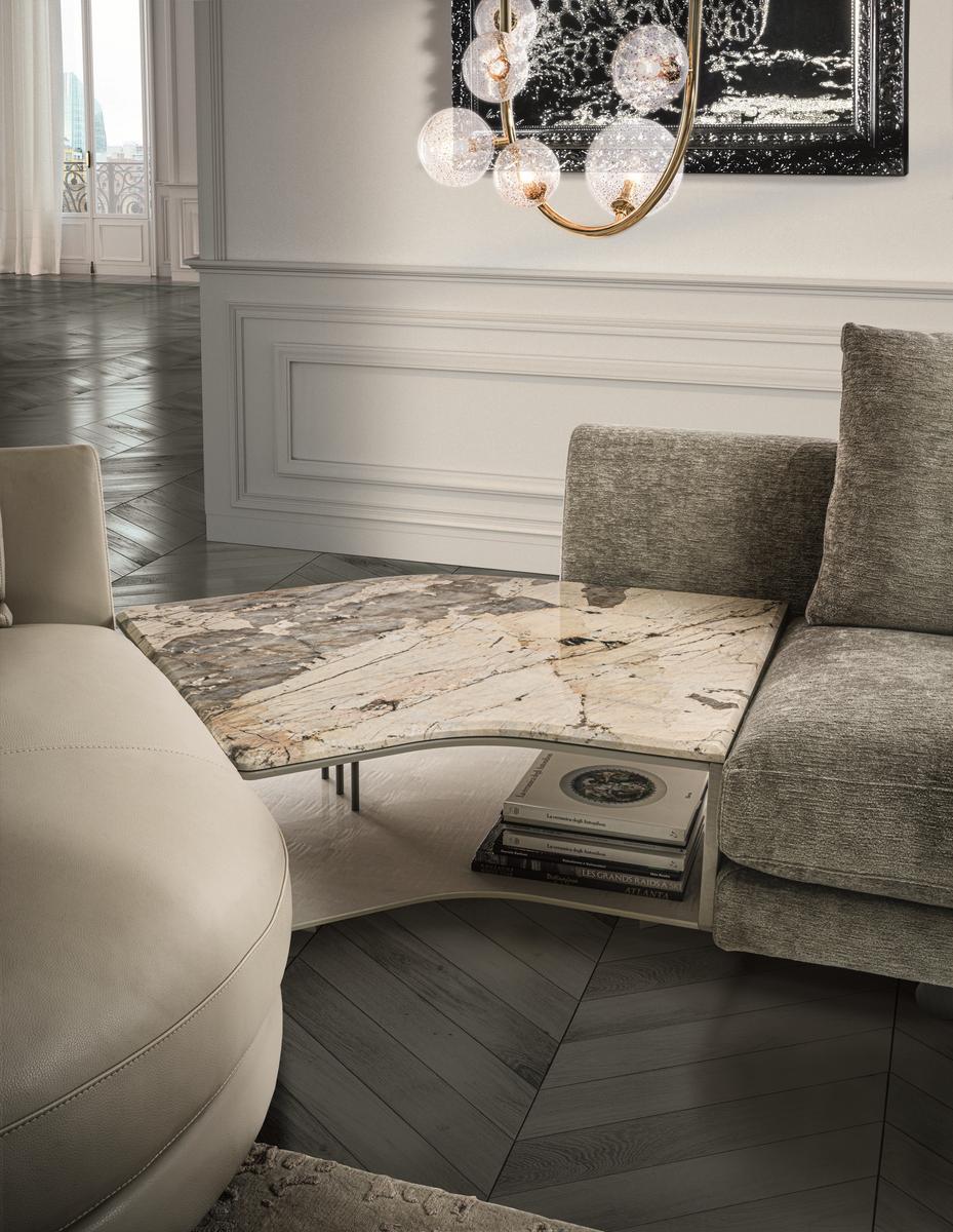 Sectional leather sofa | Riverside by Longhi