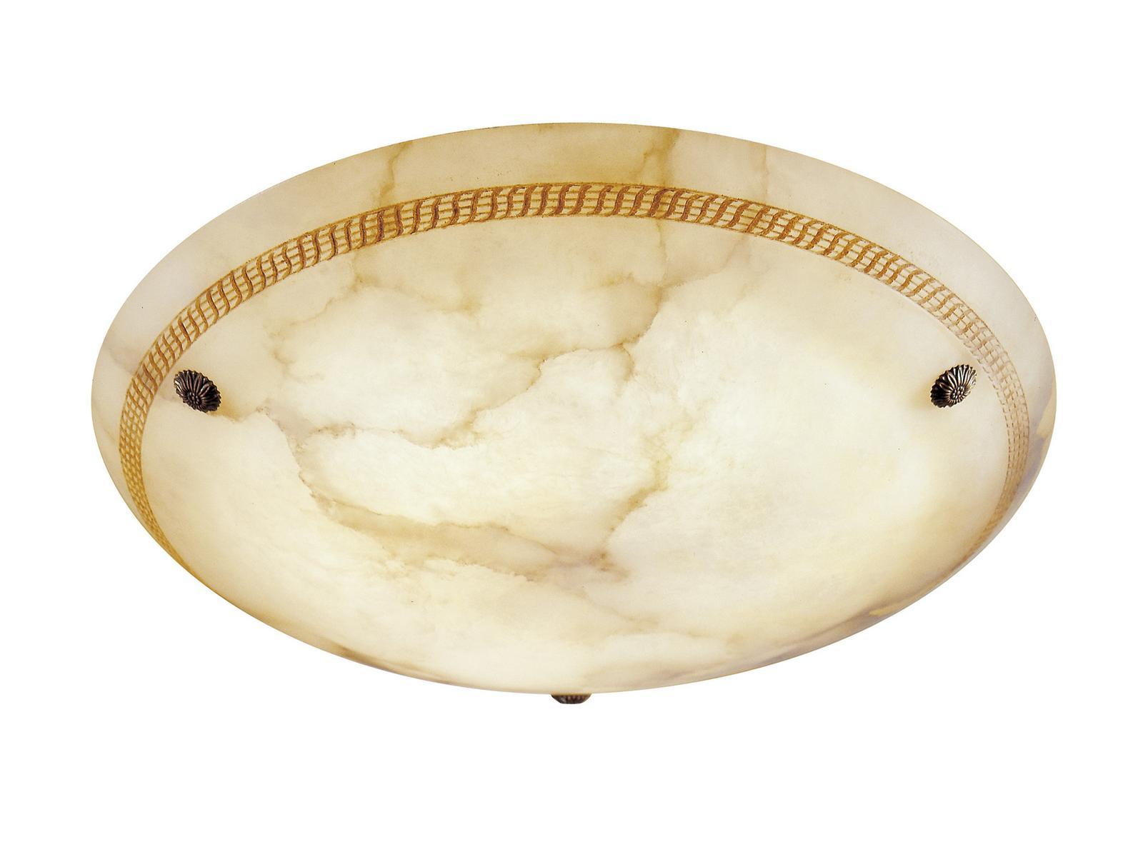 Rust ceiling light with alabaster | Vivienne 2500/pl-60 by Possoni Illuminazione