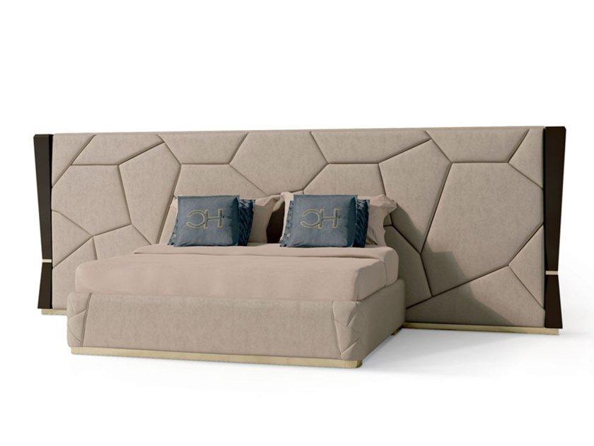 Nabuk king size bed with upholstered headboard | 7589 by Carpanese home