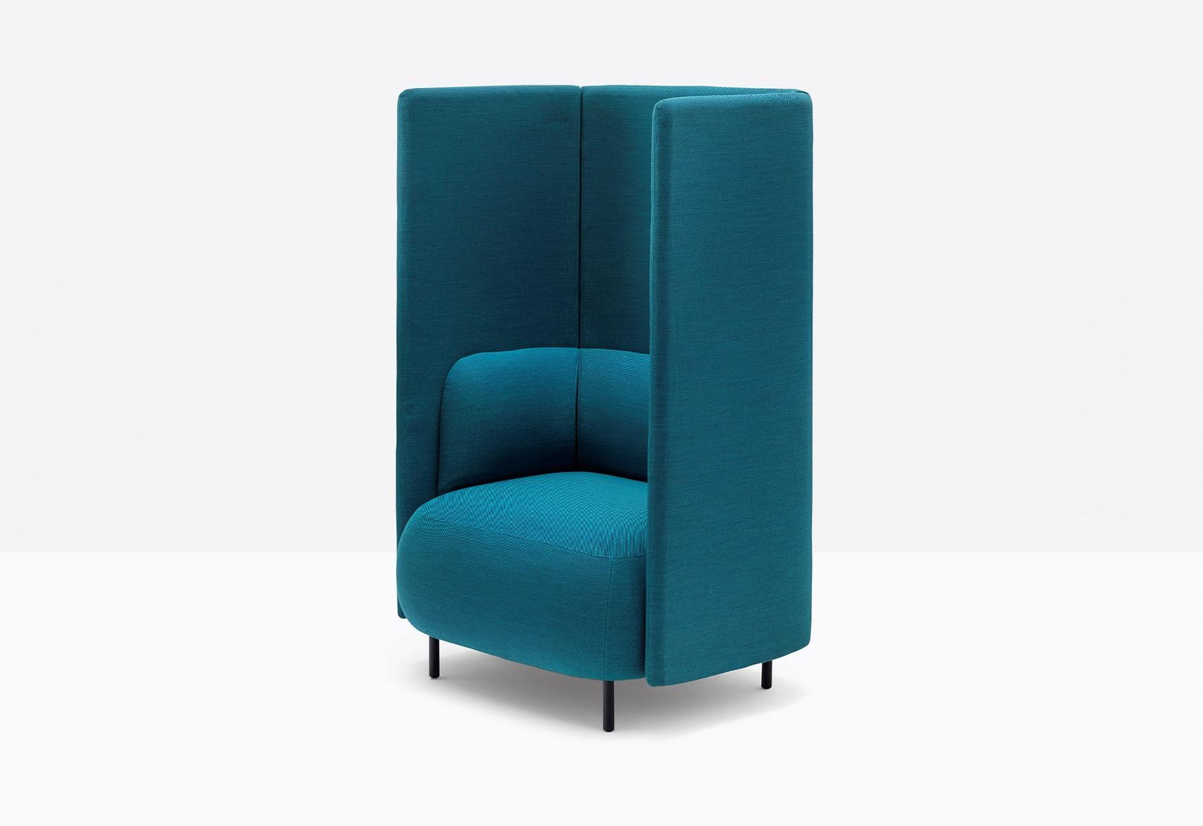 Acoustic high-back fabric armchair | Buddyhub by Pedrali