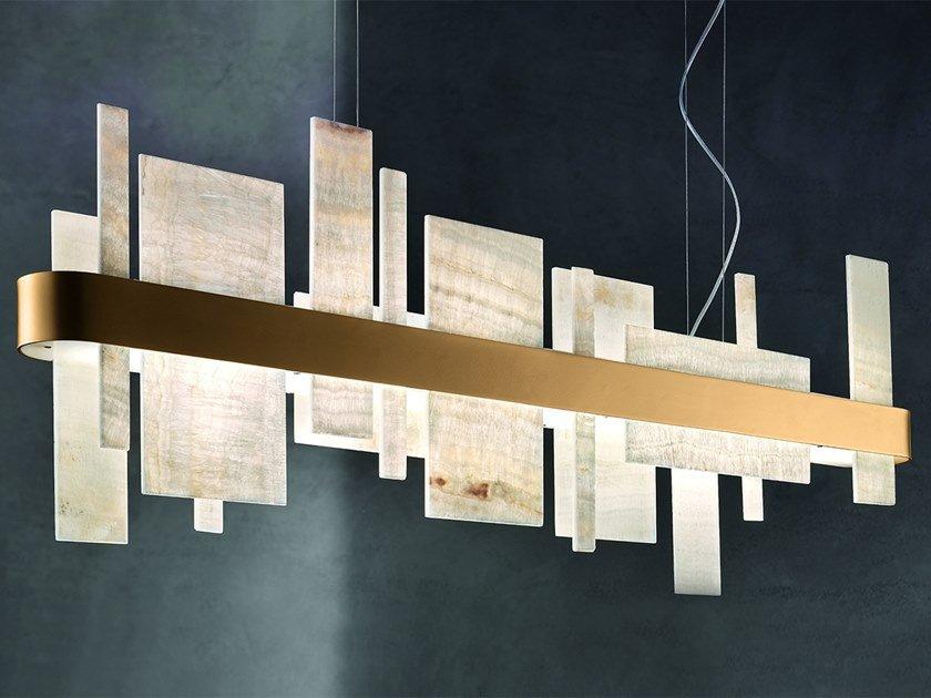 LED pendant lamp in metal and onyx | Honicé S100 by Masiero
