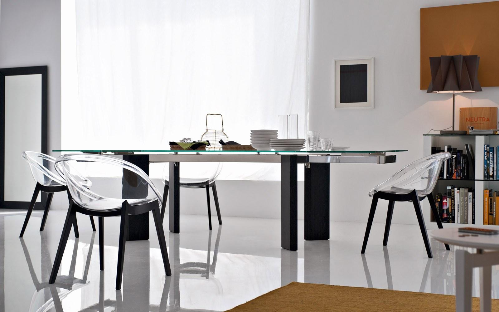 Extending rectangular table | Tower Wood by Calligaris