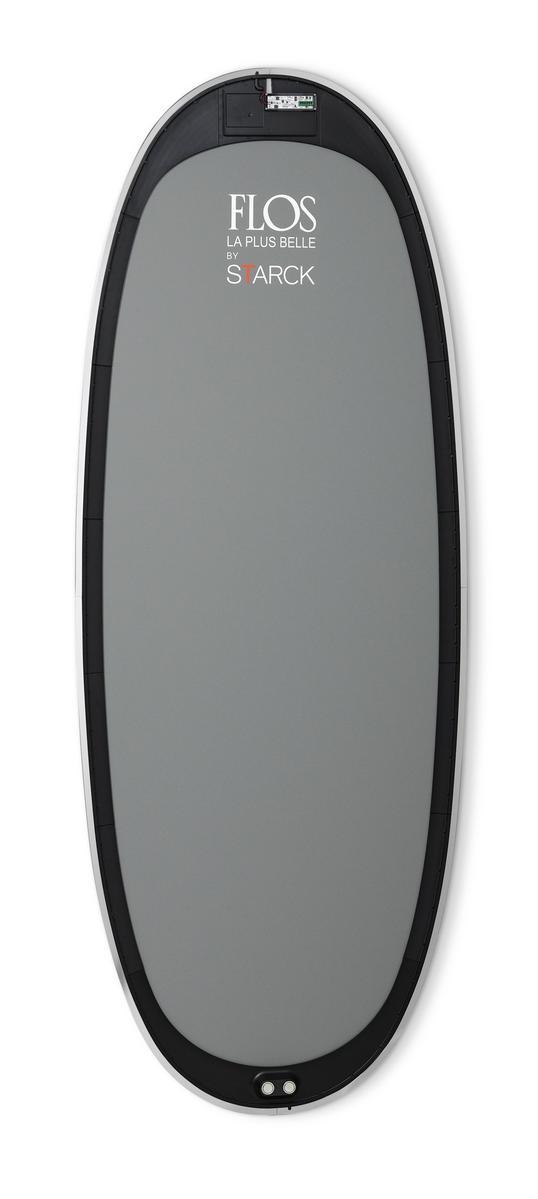 Oval wall-mounted mirror with integrated lighting | La Plus Belle by Flos
