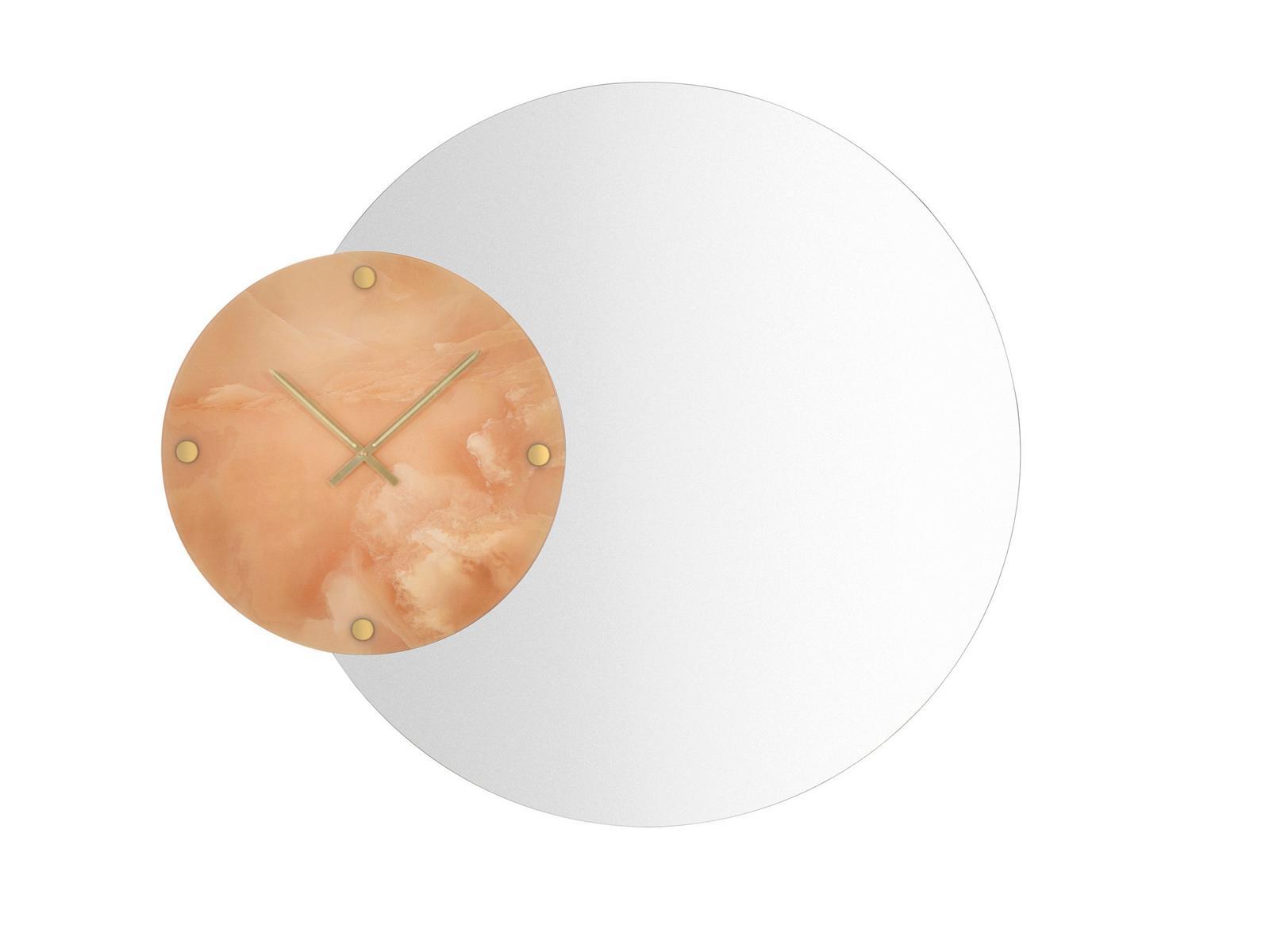 Porcelain stoneware mirror / clock | Leave by Tonin Casa