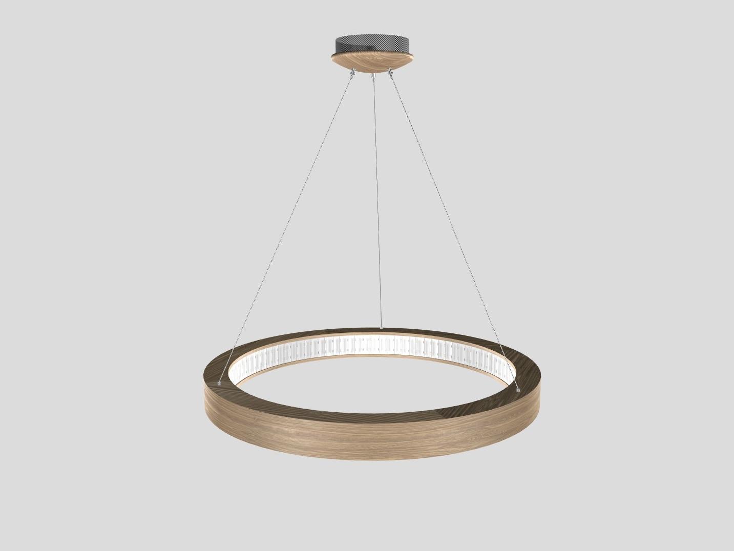 LED oak pendant lamp | Libe Round S90 by Masiero