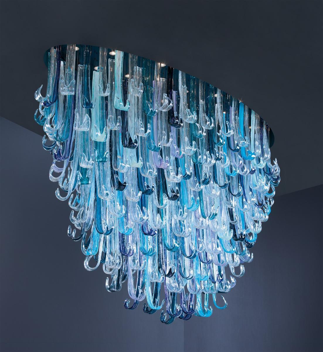 Handmade glass ceiling lamp | Geyser Pl379/22 by Serip