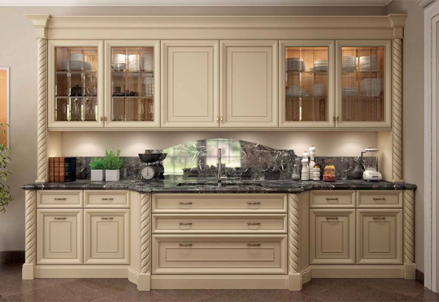 Wood kitchen with handles FM bottega d'Arte Paris