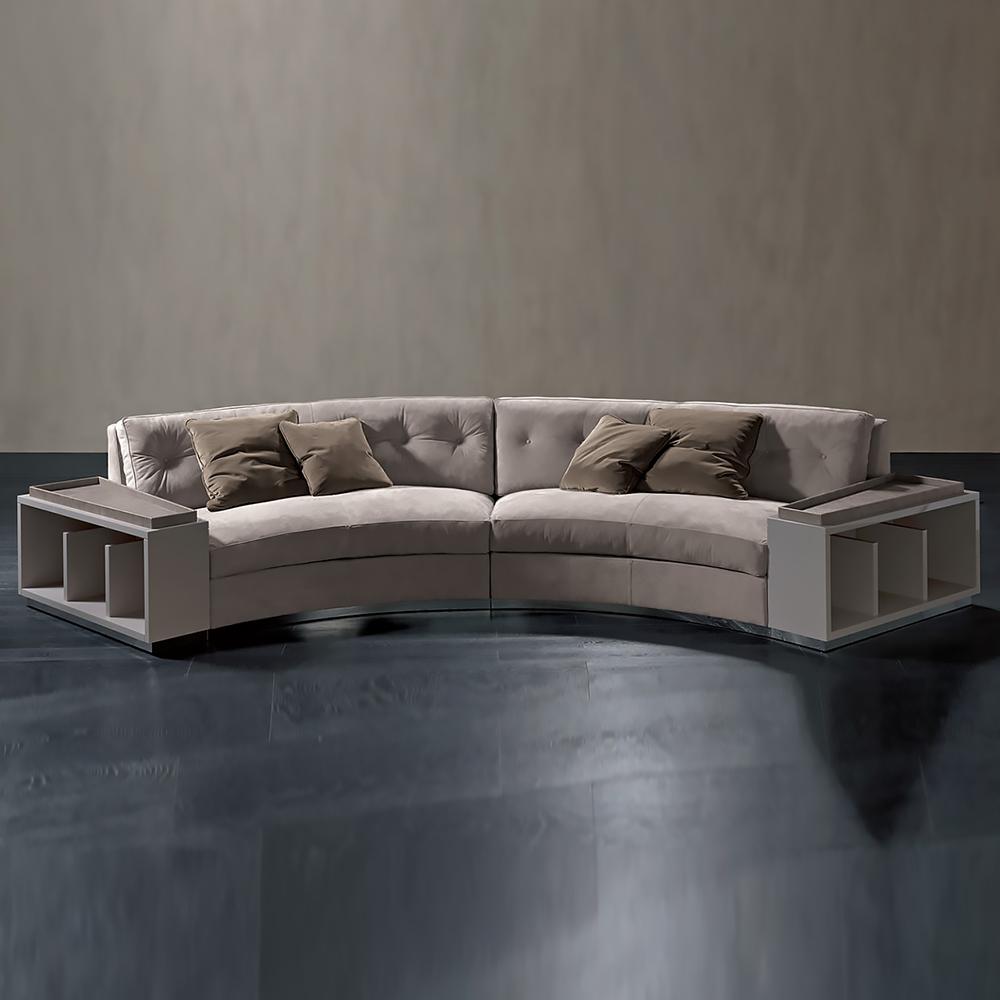 Fabric sofa with integrated magazine rack in a luxury style | Circus by Rugiano
