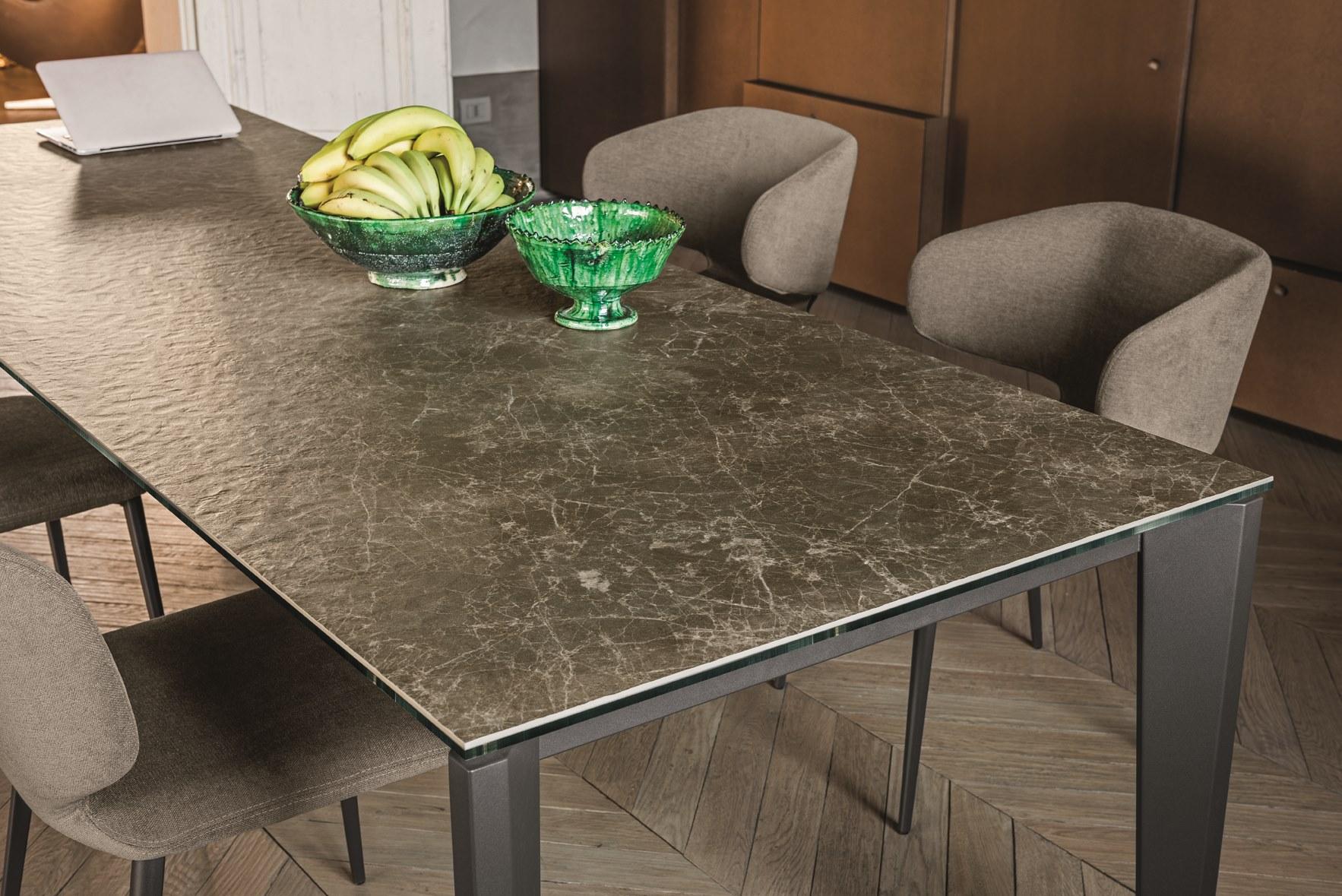 Extending rectangular glass ceramic table | Diamante by Midj