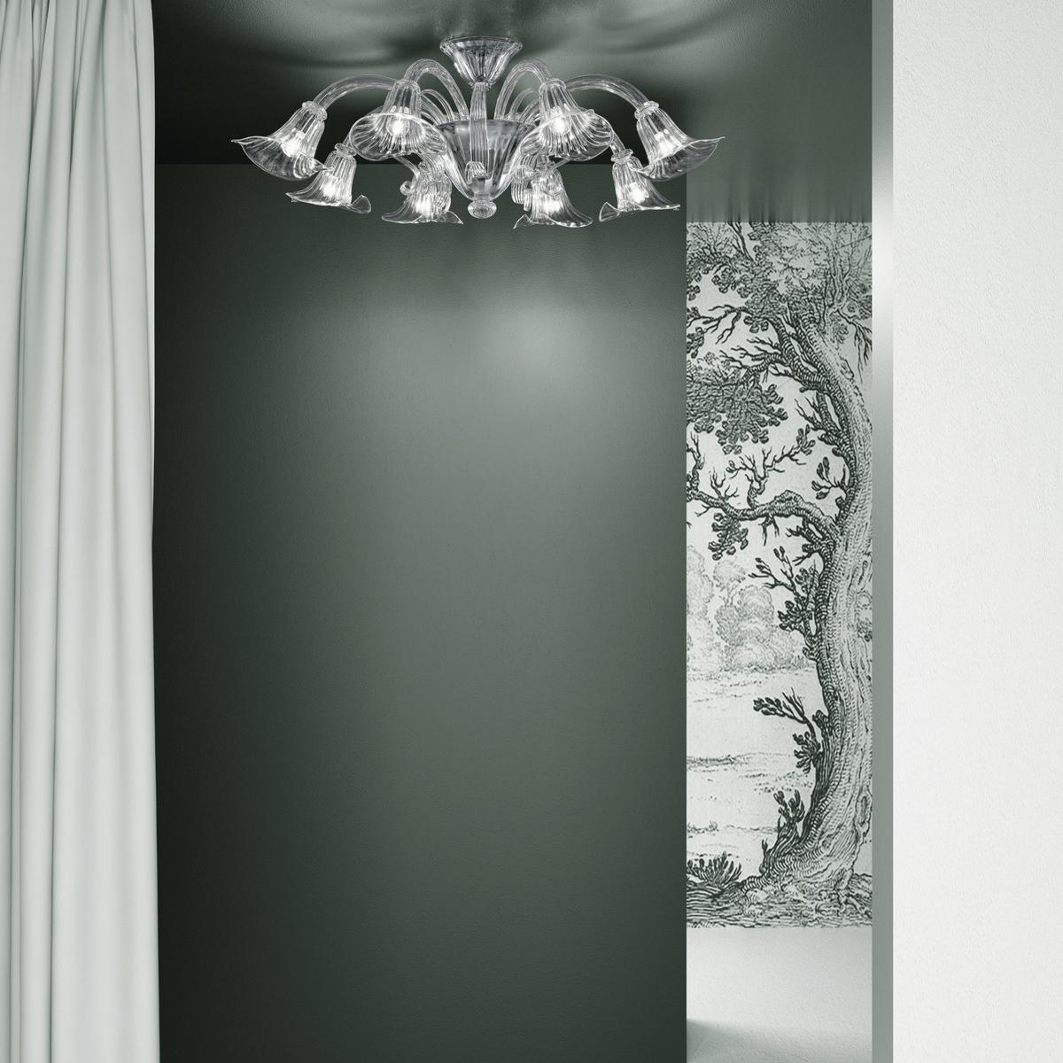 Blown glass ceiling lamp | Grimani by Sylcom