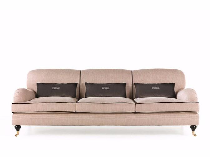 3 seater fabric sofa with castors | London by Gianfranco Ferre Home