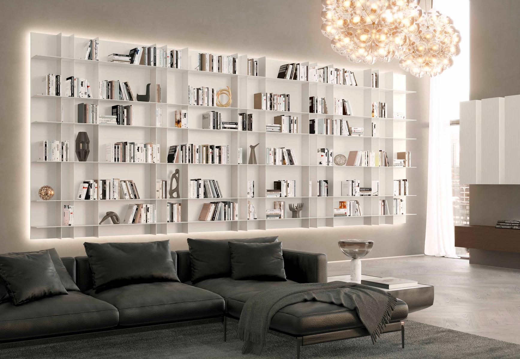 Wall-mounted sectional bookcase | Movida by Olivieri