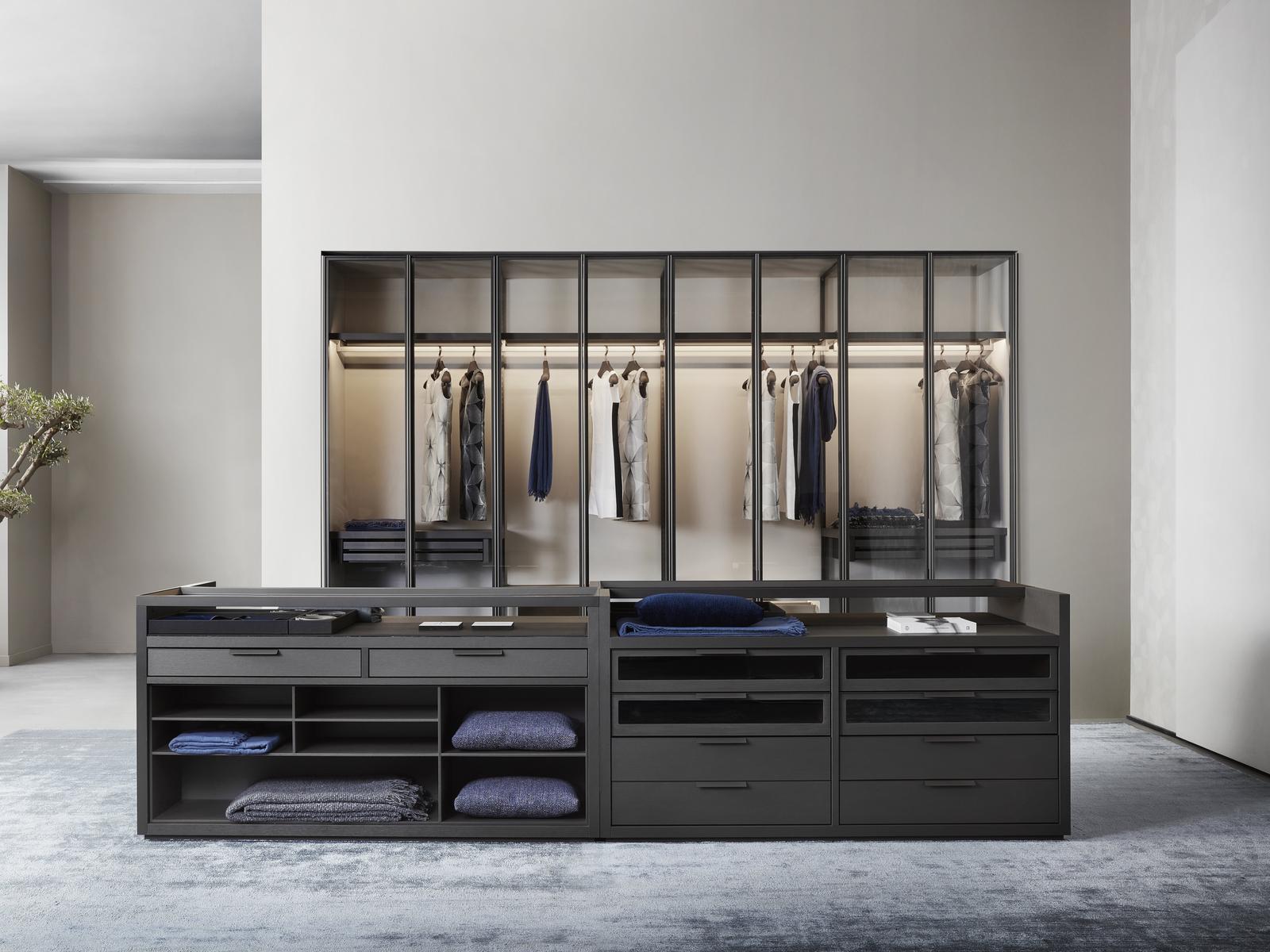 Wood and glass chest of drawers | Private by Flou