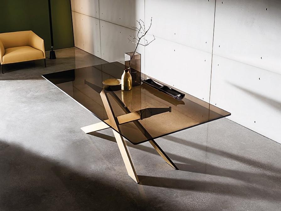 Rectangular glass table | Cross by Sovet