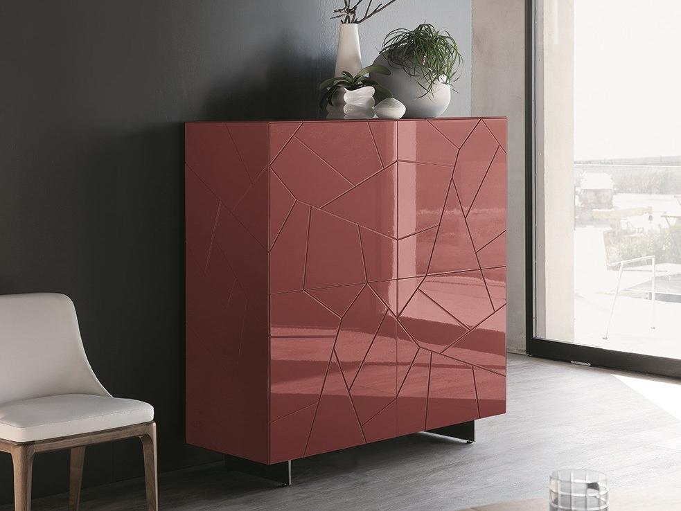 Wooden highboard with doors | Segno S4q by Riflessi