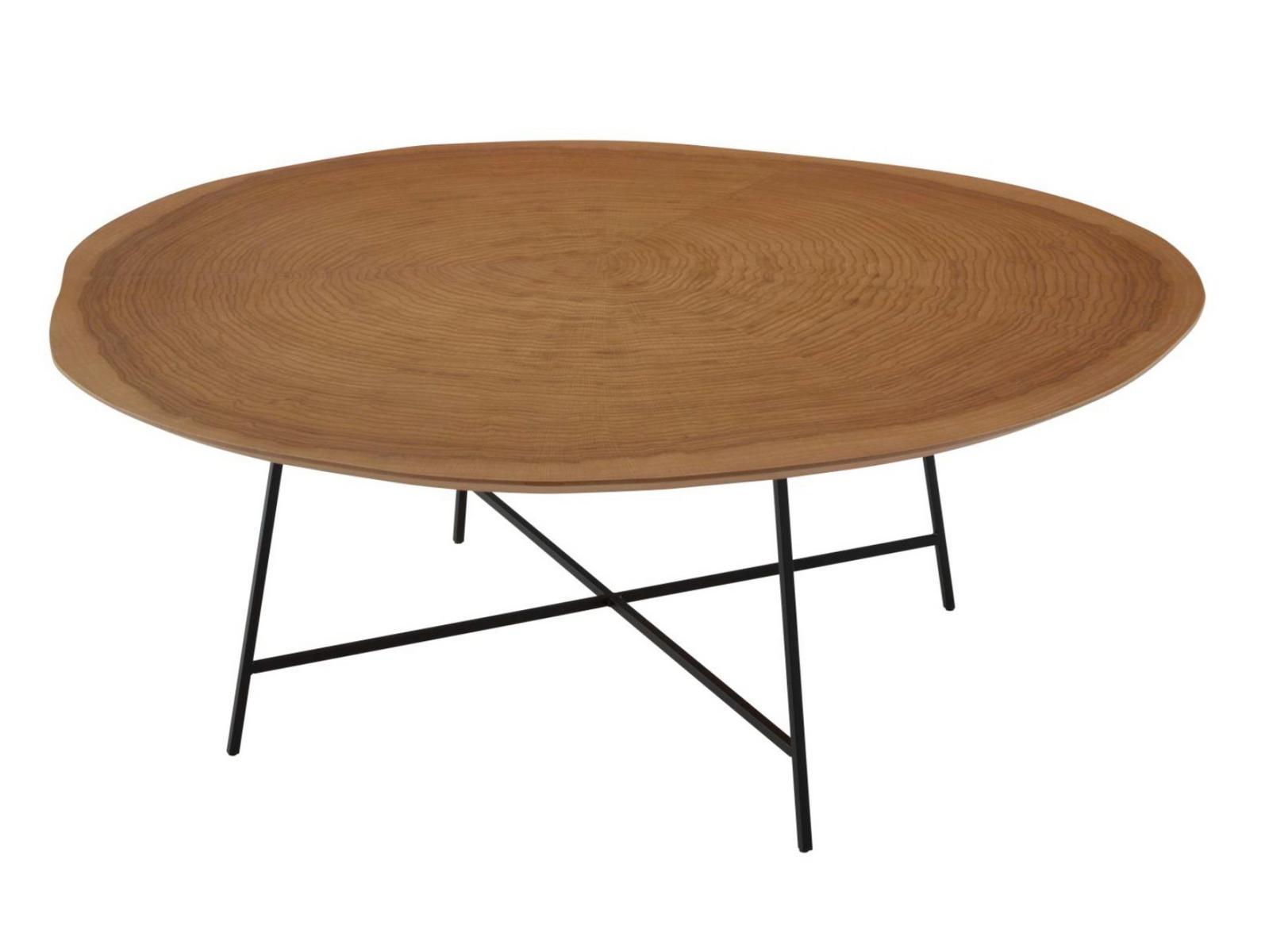 Round wood veneer coffee table | Alburni by Ligne Roset