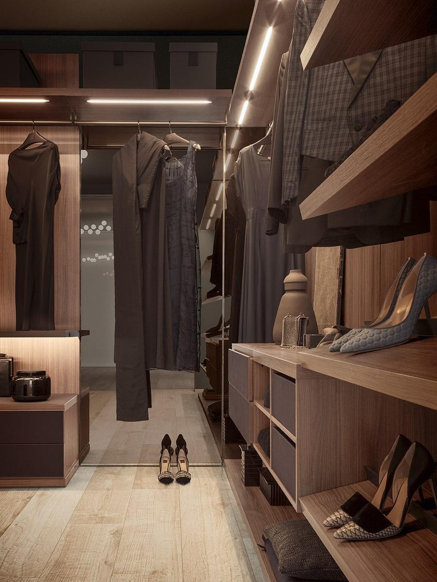 Sectional wooden walk-in wardrobe | Anteprima by Pianca