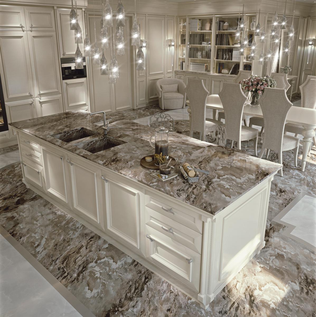 Lacquered kitchen with handles Brummel Marmola