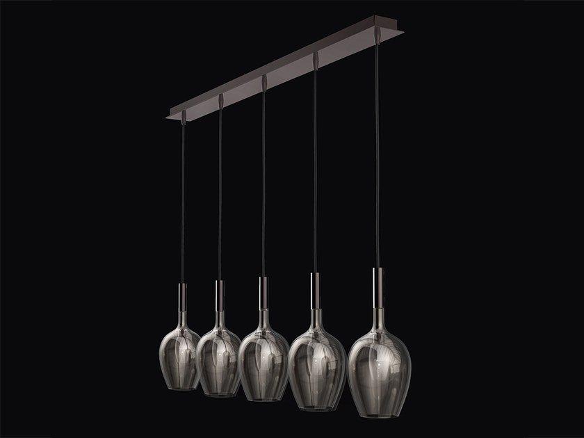 LED blown glass pendant lamp | Rosè 3050/l5 by Italamp