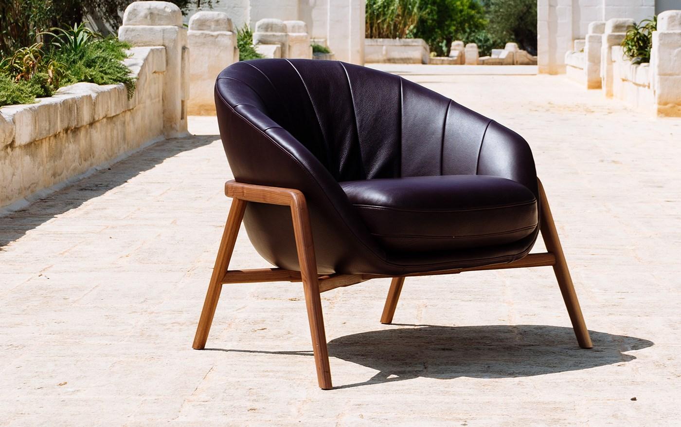 Leather armchair with armrests | Cassia by Natuzzi Italia
