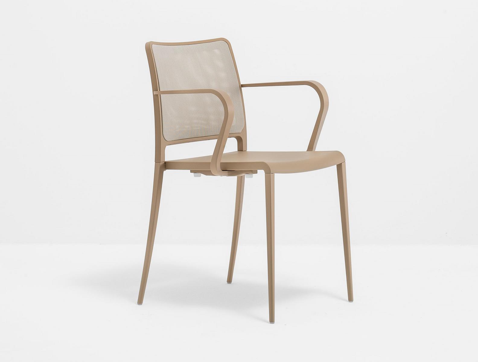 Stackable aluminium chair with armrests | Mya 706/2 by Pedrali