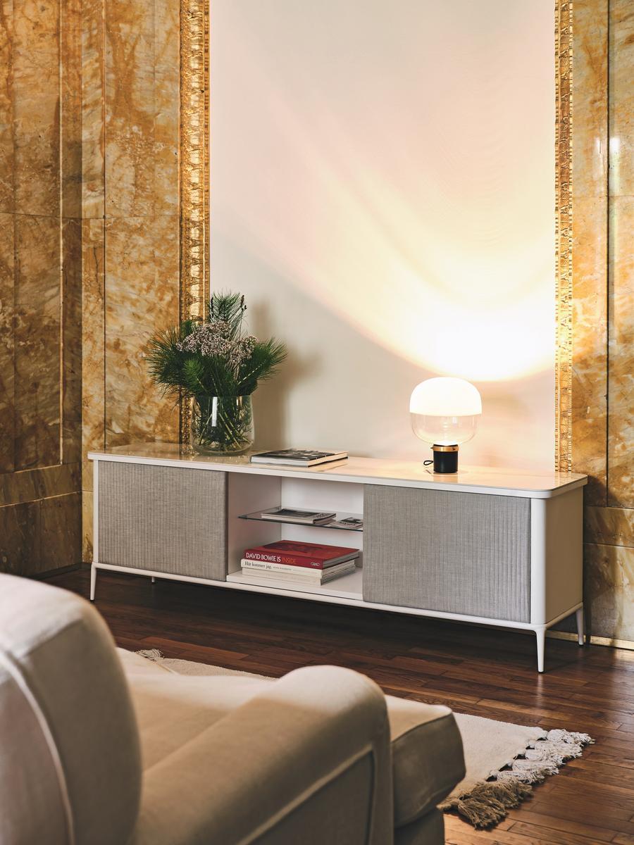 Wooden sideboard with hinged doors and ceramic top | Lea by Midj