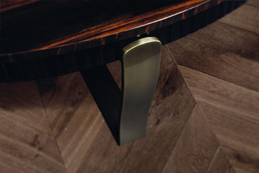 Round steel and wood coffee table | Aristo L by Capital Collection