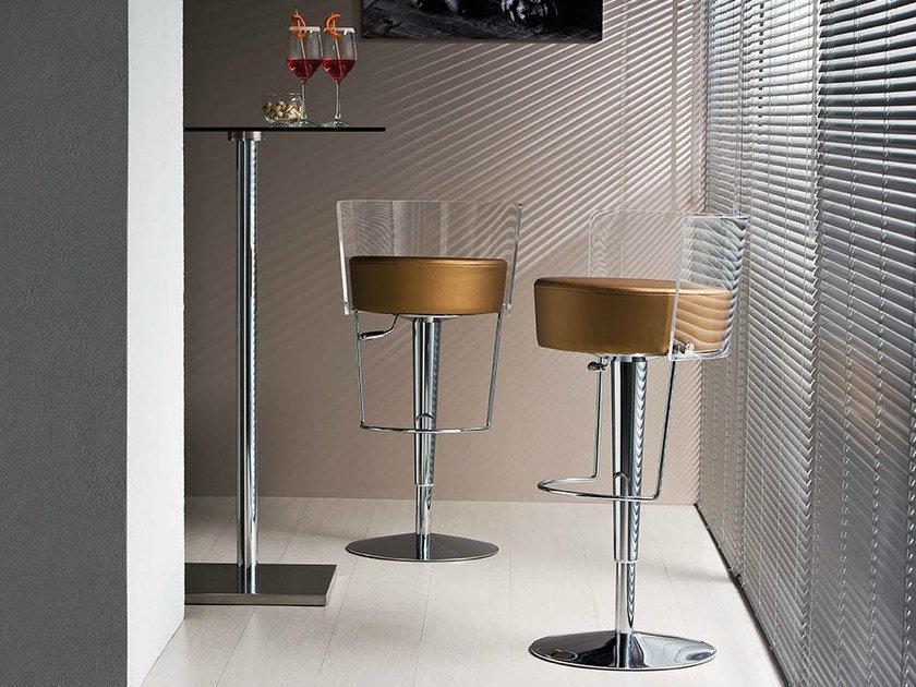 Swivel methacrylate stool with back | Bongo by Midj