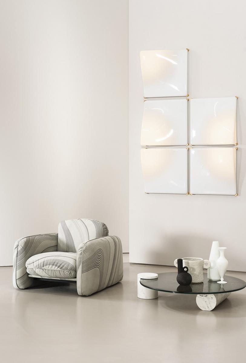 Fabric armchair with armrests | Brigitte by Baxter