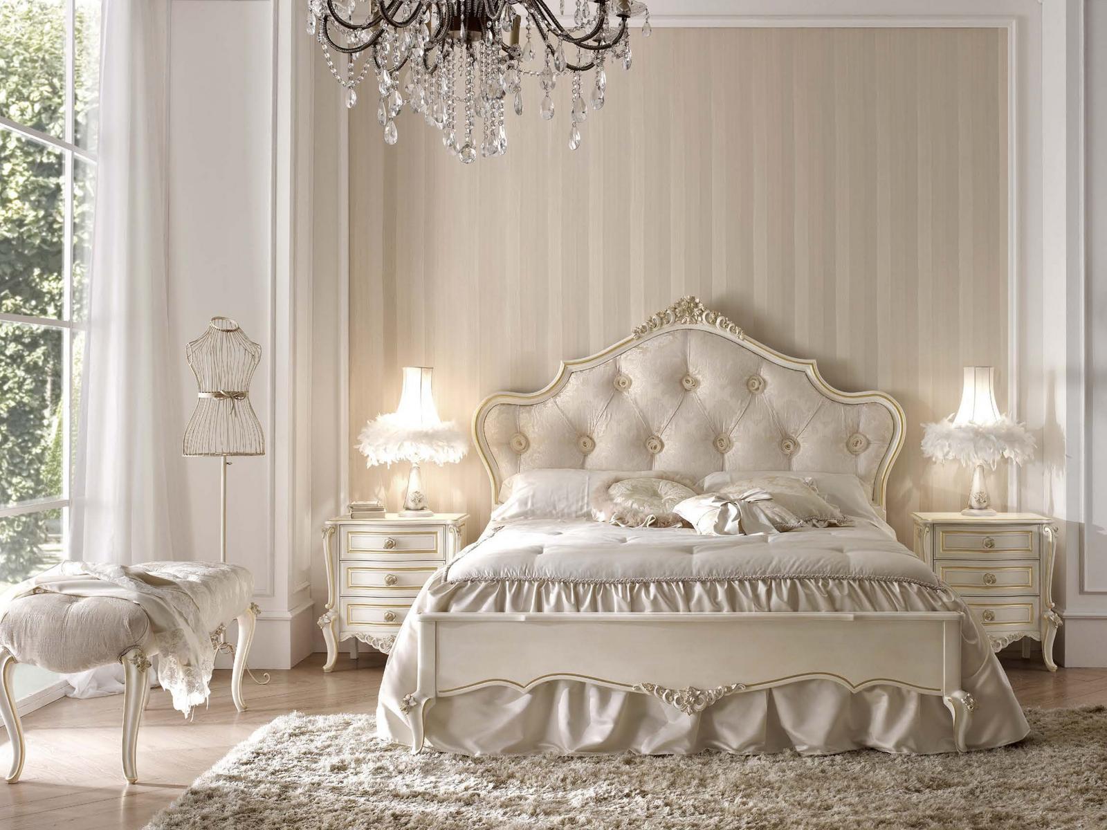 Double bed with upholstered headboard | Michelangelo by Volpi