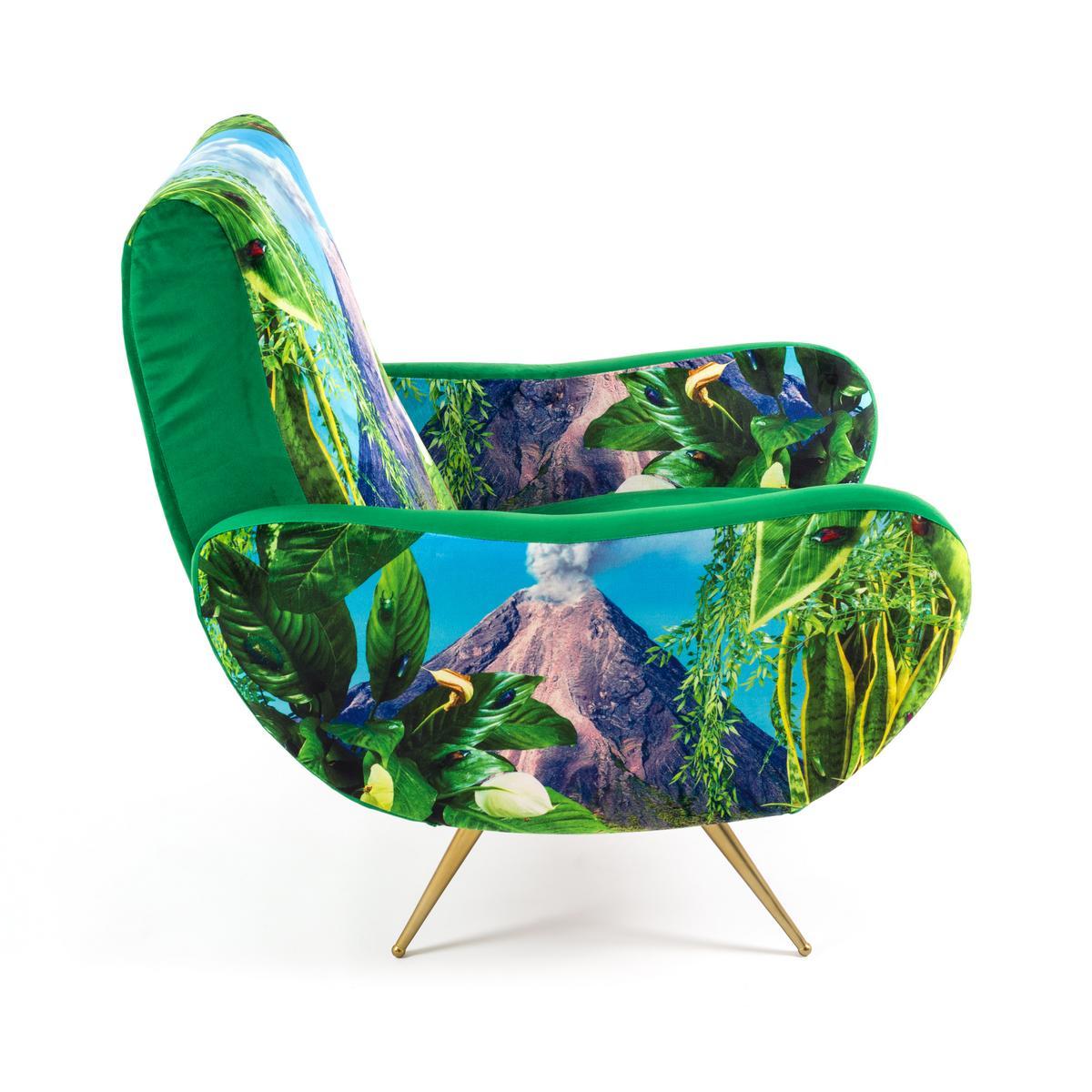 Fabric armchair with armrests | Volcano by Seletti
