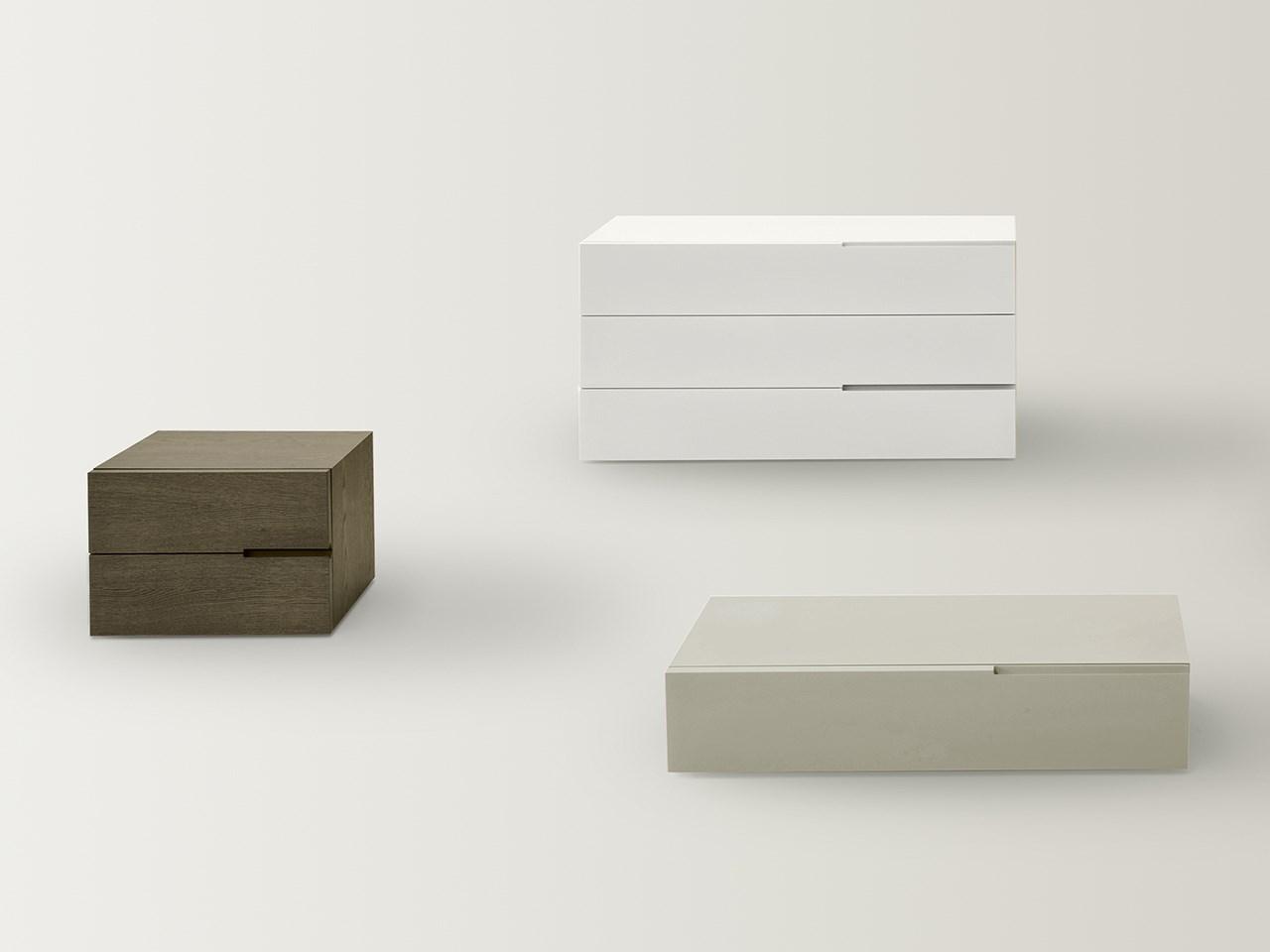 Rectangular bedside table with drawers | Segno by Pianca