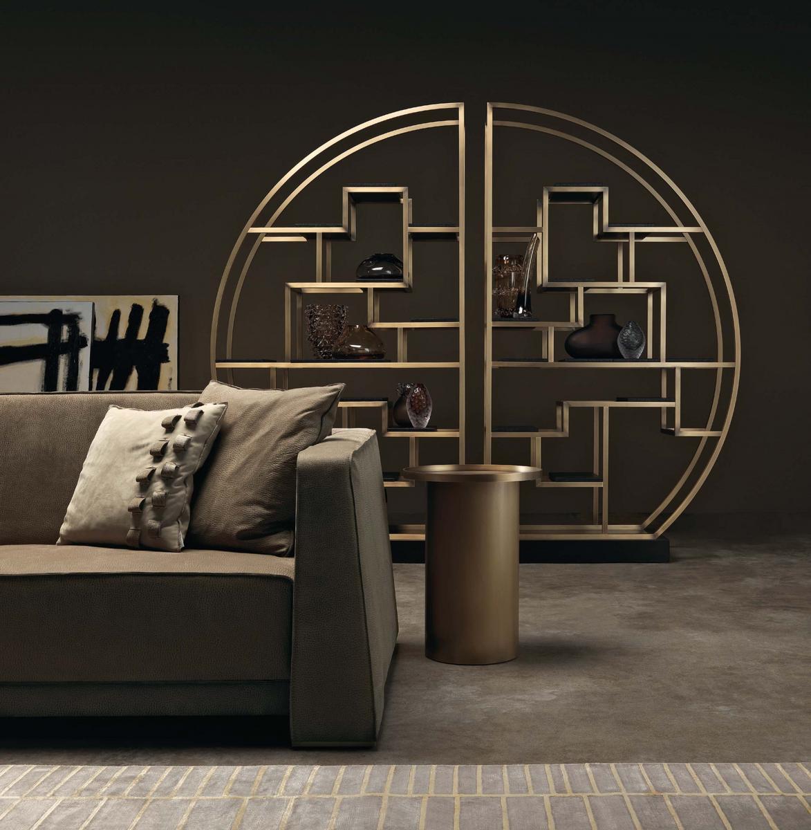 Open double-sided brass bookcase | Psyco by Gianfranco Ferre Home