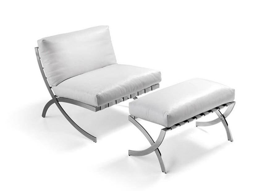 Leather armchair with removable cover | Miami by Dema